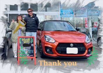 H様　中古車ｽｲﾌﾄｽﾎﾟｰﾂご納車おめでとうございます！